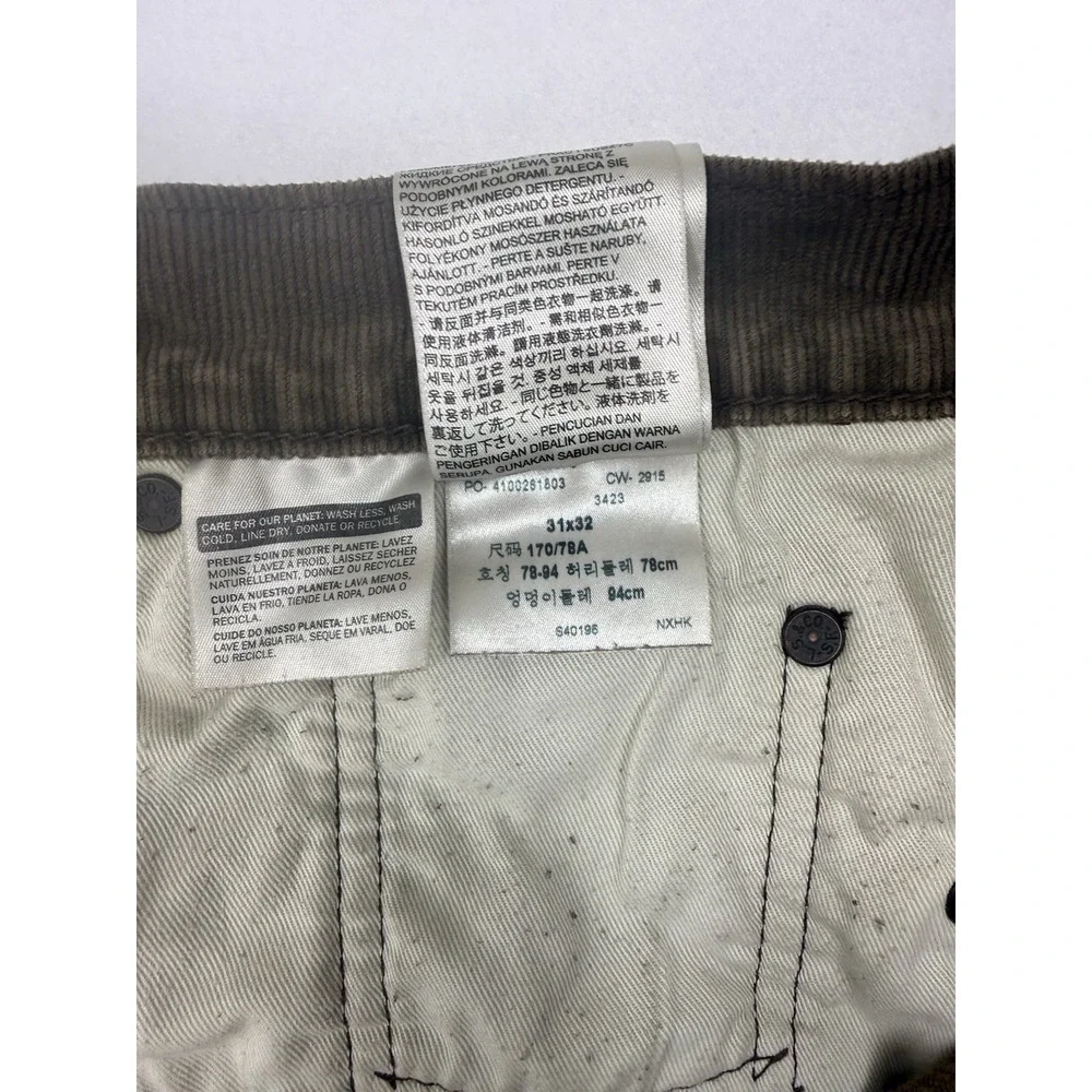 Levi's Men's Olive Brown Corduroy Pants 511